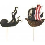 Party Pro 913102, Sachet de 6 pics à Gateau cake topper Pirate