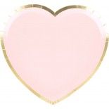 Party Pro 91327P, Sachet de 8 assiettes Coeur rose pastel