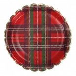 Party Pro 91329, Sachet de 8 assiettes festonnées motif Tartan