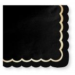 Party Pro 91361, Sachet de 16 serviettes festonnées Noires