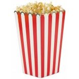 Sachet de 8 Boîtes à pop-corn rouge et blanc, cinéma