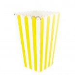 Party Pro 913711, Lot de 8 boites à pop-corn Jaune