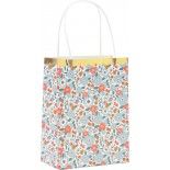 Party Pro 913FLSA, Lot de 4 Sacs en papier Fleuris 15x20cm