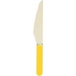 Party Pro 913JCCO, Sachet de 8 couteaux en bois jaune et doré