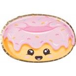 Party Pro 913JF4, Sachet de 8 Assiettes Donuts ovales, Rose