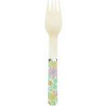 Party Pro 913SHAF, Sachet de 8 fourchettes en bois avec manche Shabby