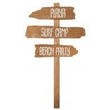 Grande PANCARTE Playa Surf Camp Beach Party en bois 70cm