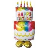 Party Pro 9234, Ballon mylar Birthday CAKE 90cm multicolore