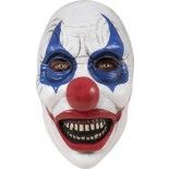 P'TIT Clown re95590 - Masque latex de clown tueur blanc et bleu