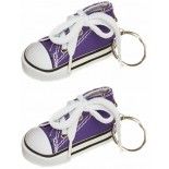 Sachet de 2 porte-clés Baskets 7,5cm en tissu, Lilas