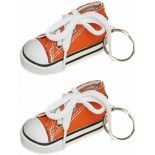 Sachet de 2 porte-clés Baskets 7,5cm en tissu, Orange