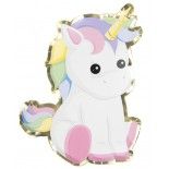 Party Pro 913563, Sachet de 8 assiettes bébé licorne 25 cm