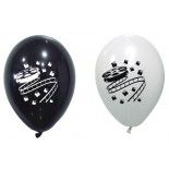 Sachet de 8 ballons Cinéma, Blanc & Noir