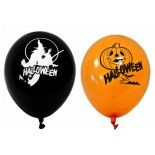 Sachet de 8 ballons Halloween imprimés, Orange et Noir