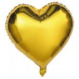 Party Pro 333632, Ballon mylar Coeur 45 cm Or