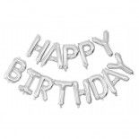 Party Pro 333670, Ballon mylar Happy birthday Argent