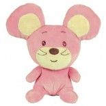 Doudou Souris grosse bouille 15cm, rose, Nounours