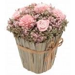 Déco Grand Bouquet Carré vertical Roses Louise 17cm