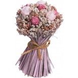 Chaks 11955, Déco Bouquet vertical Roses liées 15cm, rose/pêche