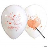 Lot de 10 ballons blancs mariage à Personnaliser (avec feutre spécial fourni)