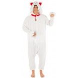 Chaks C1114180, Combinaison kigurumi Chat Porte-Bonheur blanc 180cm