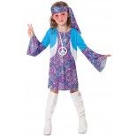 Chaks C4158116, Déguisement Hippie bleue fille 116cm, 4-6 ans