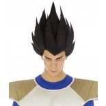 Chaks C4417, Perruque Vegeta Saiyan adulte, Noire