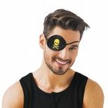 Party Pro 86227, Cache-oeil pirate tissu satiné noir/or, adulte