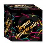 Urne Joyeux Anniversaire, cube multicolore