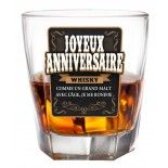 Verre à Whisky Joyeux Anniversaire (avec blister)