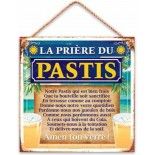 Plaque métal Prière du PASTIS 20x20cm