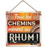 Plaque métal RHUM 20x20cm