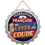 Plaque Capsule Fédération Lever de coude, ronde en métal 3D Ø 30cm