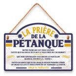 Plaque en bois Prière de la Pétanque 20 cm