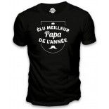 T-Shirt Élu Meilleur Papa de l'Année, noir taille XL