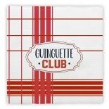 Sachet de 12 Serviettes Guinguette Club 33x33cm