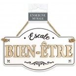 Plaque en bois ESCALE BIEN-ÊTRE 19,5cm