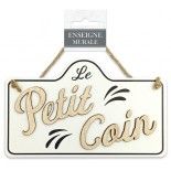 Plaque en bois LE PETIT COIN 19,5cm