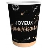 Lot de 6 Gobelets Anniversaire HAPPY Party