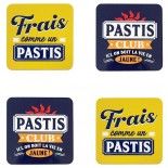 Lot de 4 sous-verres Pastis en carton