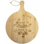 Grande Planche Apéro bois gravée Besoin...de gras 30cm
