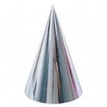 Party Pro 40101S, Lot de 6 Chapeaux pointus métallisés Argent