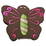 Ballotin papillon avec plexi CHOCOLAT, décos rose (fu)