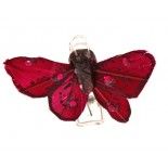 Sachet 4 Mini-Papillons STRASS sur pincette, Bordeaux