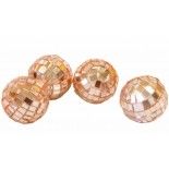 Sachet de 4 petites Boules à facettes disco, Rose Gold