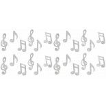 Sachet de 24 Confettis de table MUSIQUE en bois, Argent