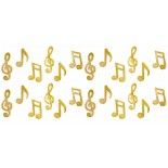 Sachet de 24 Confettis de table MUSIQUE en bois, Or