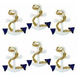 Sachet de 6 petites ANCRES de bateau en résine déco 3cm