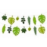 Guirlande de Feuilles Tropicales vertes en carton 3,5m