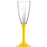 20 flutes champagne, pied JAUNE